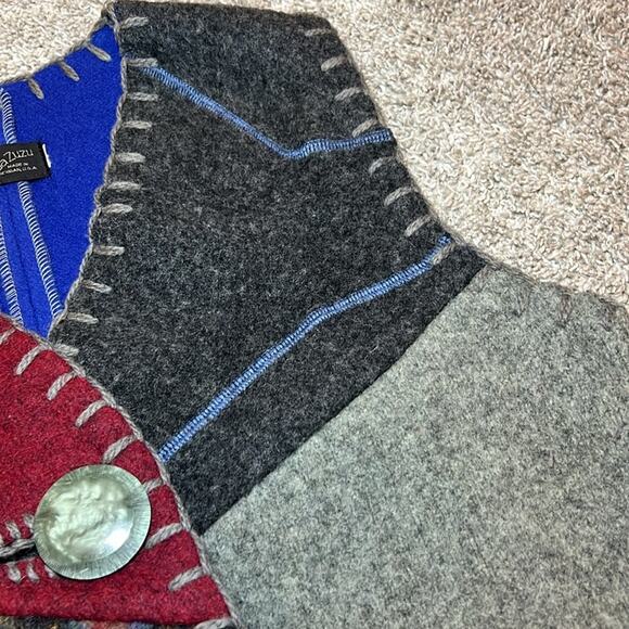 Baabaazuzu Upcycled Vintage Wool Vest Women's Small Medium Cozy Warm Hippy Boho - Picture 4 of 15